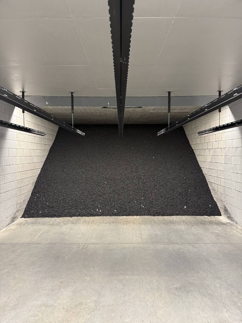 Indoor range with berm rebuilt and floor cleared